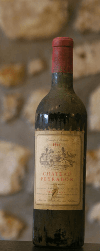 Vin rouge, château Peyrabon 1964