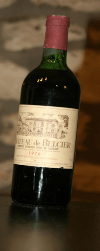 Vin rouge, Cote de Castillon, Château de Belcier 1976