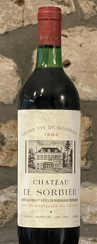 Vin rouge, Cotes de Bordeaux, Château le Sorbier 1982