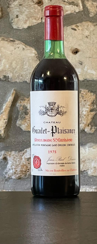 Vin rouge, Montagne St Emilion, Château guadet Plaisance 1978