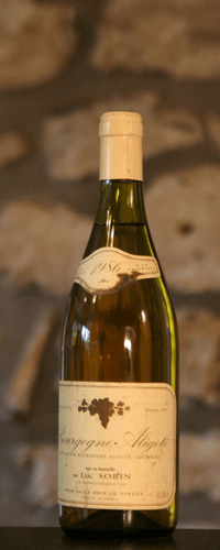 Vin blanc, Bourgogne Aligote, Domaine Luc Sorin 1986