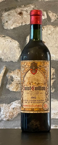 Vin rouge, St Emilion grand Cru, Cave Cooperative St Emilion 1962