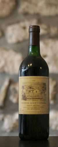 Vin rouge, Haut Médoc, Château Haut Carmail 1988
