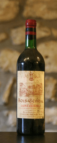 Vin rouge, Mahler Besse, Bois Gentil 1975