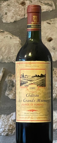 Vin rouge, Lalande Pomerol,rouge,Château des grands moines 1989