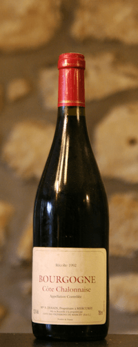 Vin rouge, Cote Chalonnaise, Domaine Madame Derain 1992