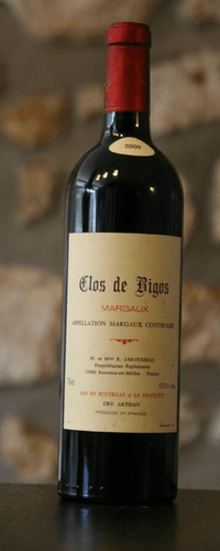 Vin rouge, Clos de Bigos, cru Artisan 2000