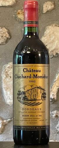 Vin rouge, Bordeaux superieur, Château Cluchard Moniduc 1982
