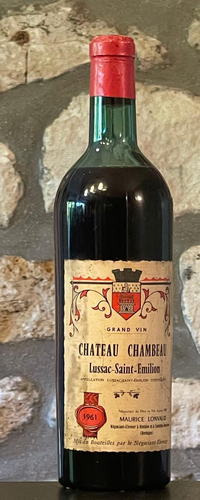Vin rouge, Lussac St Emilion, Château Chambeau 1961