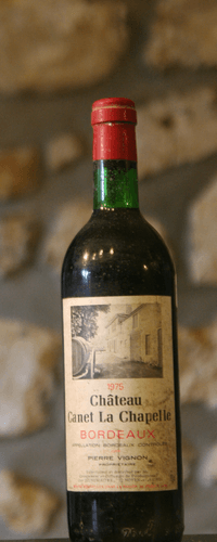 Vin rouge, Château Canet La Chapelle 1975