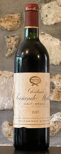 Vin rouge, Haut Medoc, Château Sociando Mallet 1987
