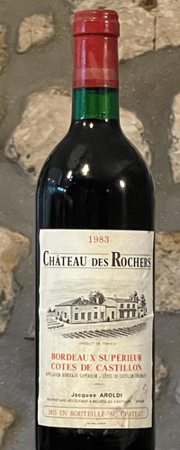 Vin rouge, Cotes de Castillon,rouge ,Château des Rochers 1983
