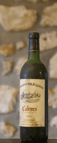 Vin rouge, Domaine des Rigalets, A. Boulimié 1984
