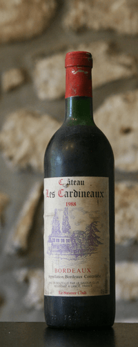 Vin rouge, Château les Cardineaux 1988