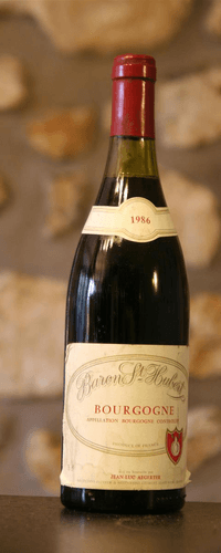 Vin rouge, Domaine Aegerter, Baron St Hubert 1986