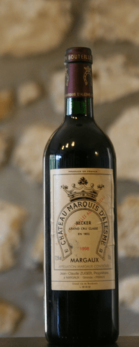 Vin rouge, Château Marquis d'Alesme Becker 1998