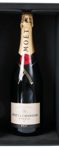 Champagne Moet & Chandon Brut Imperial in luxe koffer met 2 glazen
