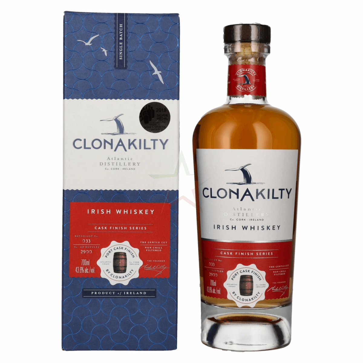 Whisky Irlandais Clonakilty Port Cask Finish- 43.6° - 70cl - lepub651