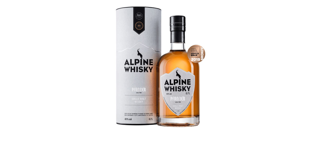 Winebuyers Alpine Malt Pfanner Giftbox Single Vol. 43% | 0,7L In Whisky