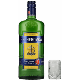 Karlovarska Vol. Original | 0,7L Shotglas Winebuyers Becherovka With 38%